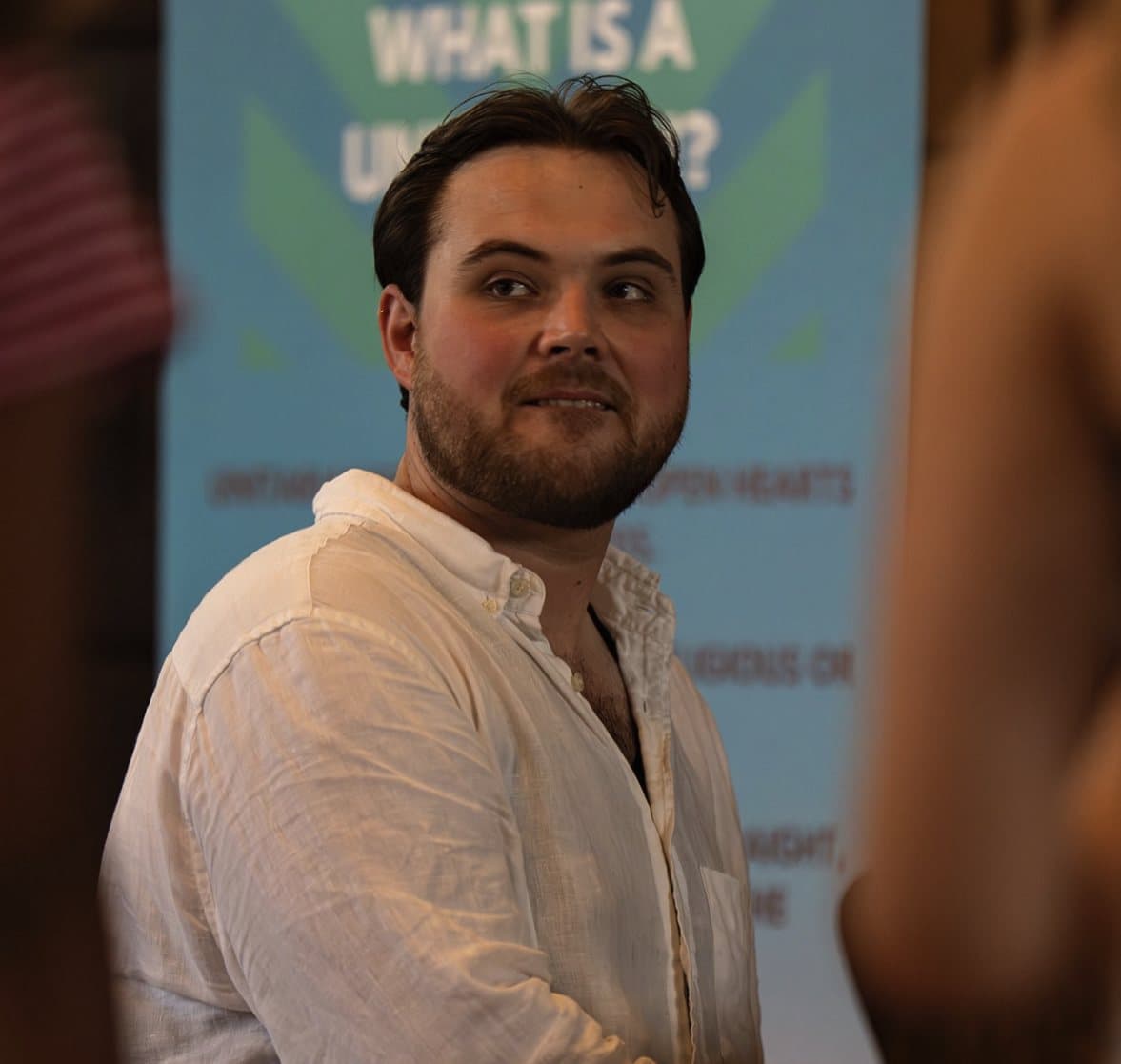 The director listening during a rehearsal